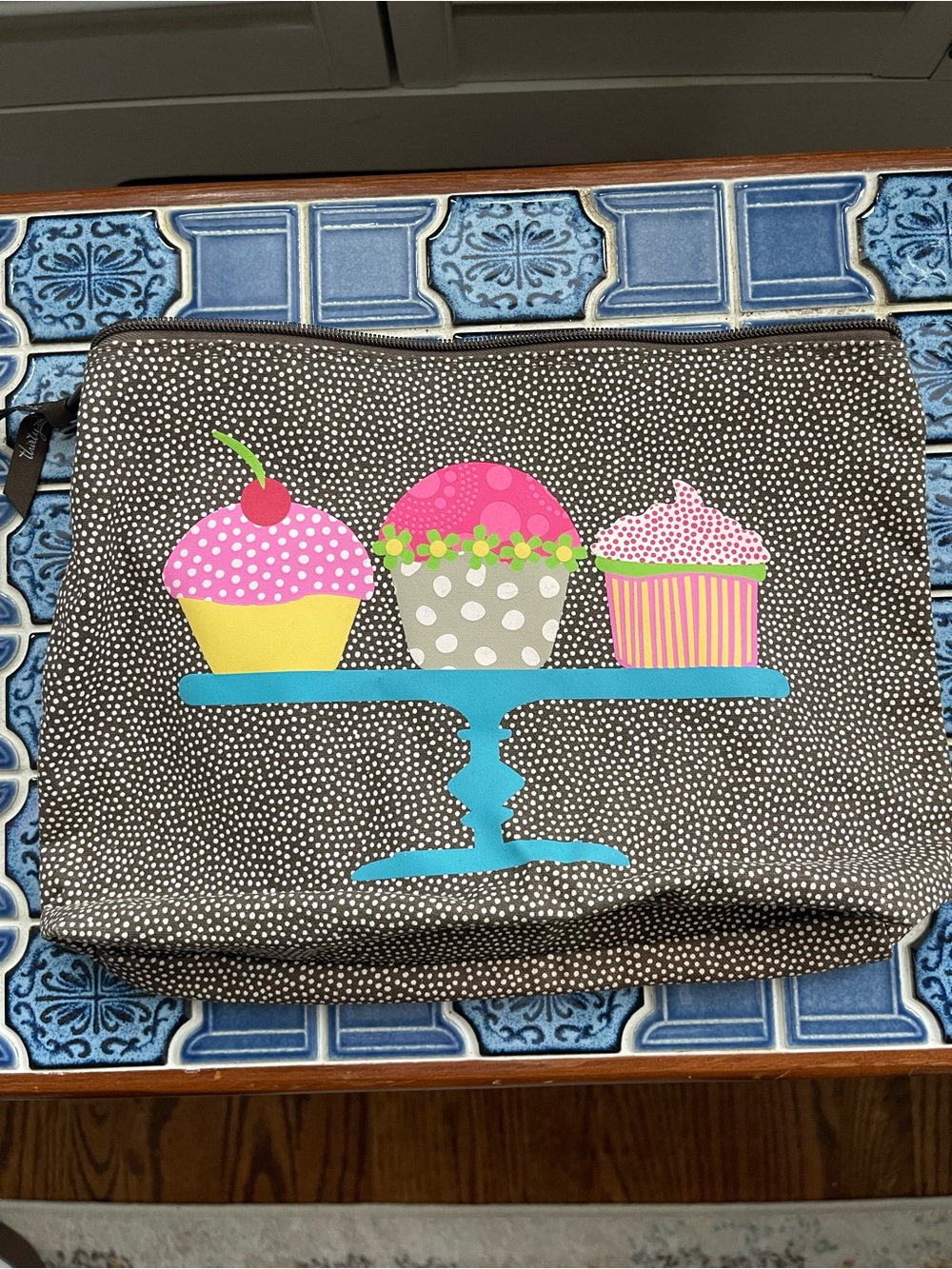 Thirty-one Cupcake Print Canvas Zipper Pouch